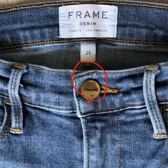 FRAME Le High Skinny Stretch Pelton Jeans Sz 25 - Picture 10 of 10